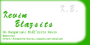 kevin blazsits business card